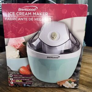 NEW Brentwood 1 Quart Ice Cream Maker Gelato Sorbet Mint Green Summer Soft Serve